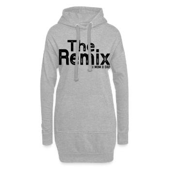 The Remix by mom & dap – Design amusant pour enfants - Sweat-shirt à capuche long Femme - gris chiné - Devant