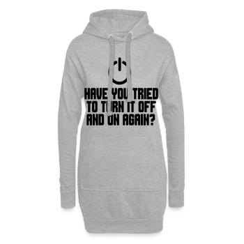 Haben Sie versucht, den PC aus- und wieder einzuschalten? # - Hoodie-Kleid - Grau meliert - Vorne