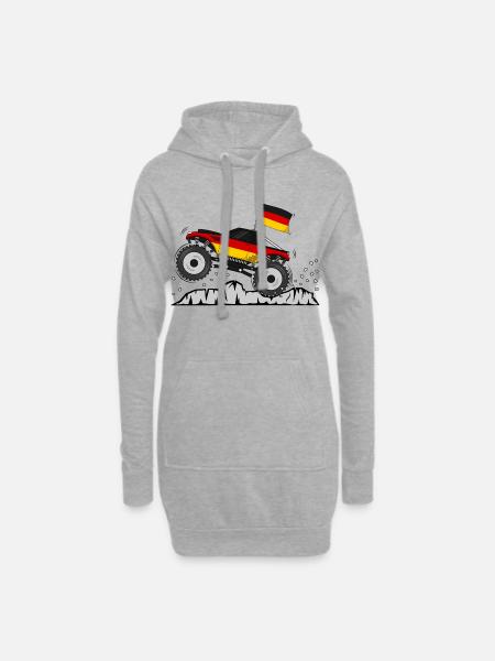 Monstertruck Deutschland Flagge - Hoodie-Kleid - Grau meliert