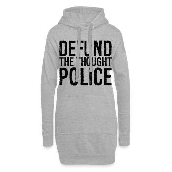 définancer la police de la pensée - Sweat-shirt à capuche long Femme - gris chiné - Devant