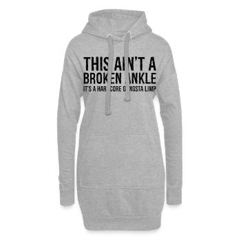 Blessure drôle à la cheville cassée - Sweat-shirt à capuche long Femme - gris chiné - Devant