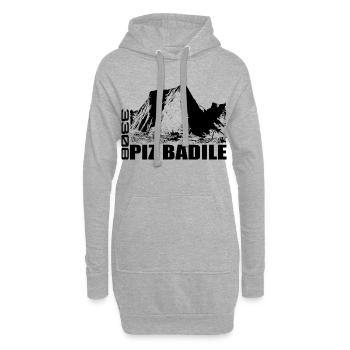 Piz Badile, Montagne, Montagnes, Suisse, Bregaglia, Alpes - Sweat-shirt à capuche long Femme - gris chiné - Devant