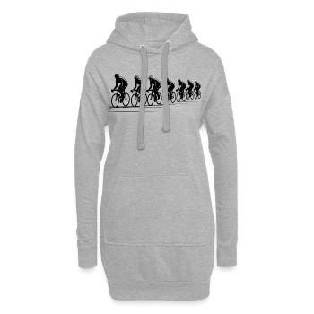 Radfahrer Zeichnung - Hoodie-Kleid - Grau meliert - Vorne