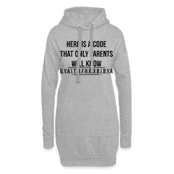 Voici un code que seuls les parents connaîtront - Sweat-shirt à capuche long Femme - gris chiné - Devant