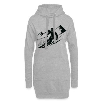 Skieurs Ski Hiver Vacances d’hiver Sports d’hiver - Sweat-shirt à capuche long Femme - gris chiné - Devant