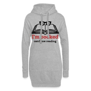 I’m Booked – Catch Me Reading - Hoodie-Kleid - Grau meliert - Vorne