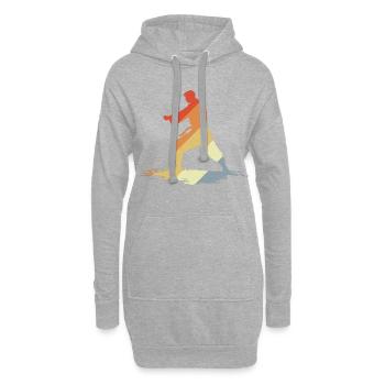 Karate Guy Zeichnung Vintage - Hoodie-Kleid - Grau meliert - Vorne