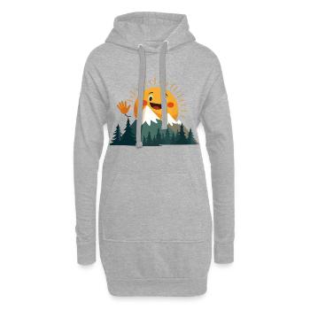 Montagne du soleil souriant - Sweat-shirt à capuche long Femme - gris chiné - Devant