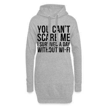 vous ne pouvez pas me faire peur J’ai survécu une journée sans Wi-Fi - Sweat-shirt à capuche long Femme - gris chiné - Devant