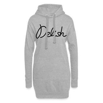 Delish – Déclaration gastronomique élégante - Sweat-shirt à capuche long Femme - gris chiné - Devant