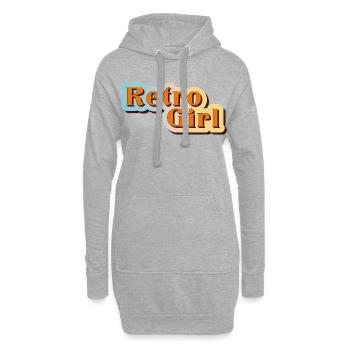 Retro Girl – 70s Vibes & Nostalgie - Hoodie-Kleid - Grau meliert - Vorne