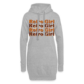 Retro Girl – 70s Vintage Style - Hoodie-Kleid - Grau meliert - Vorne