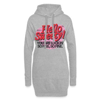 Hello Sweety! – Flirty Retro Vibes - Hoodie-Kleid - Grau meliert - Vorne