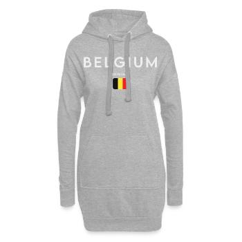 Drapeau de la Belgique, fierté belge - Sweat-shirt à capuche long Femme - gris chiné - Devant