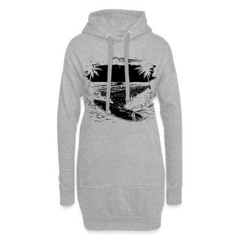 Graphismes de surf - Sweat-shirt à capuche long Femme - gris chiné - Devant