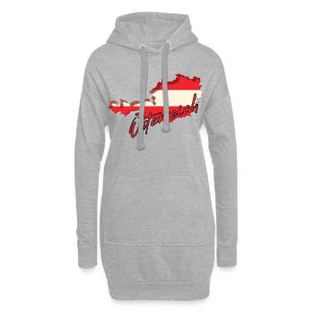 Drapeau de l’Autriche, fierté autrichienne - Sweat-shirt à capuche long Femme - gris chiné - Devant