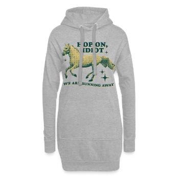 Hop On, Idiot - Conception de cheval amusante - Sweat-shirt à capuche long Femme - gris chiné - Devant
