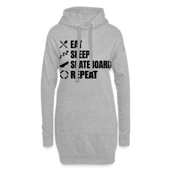 Routine quotidienne du skateur - Sweat-shirt à capuche long Femme - gris chiné - Devant