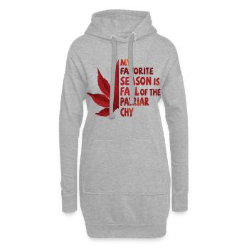 Ma saison préférée est La Chute du Patriarcat - Sweat-shirt à capuche long Femme - gris chiné - Devant