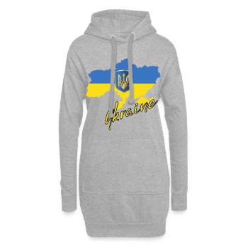 Fierté ukrainienne, drapeau ukrainien - Sweat-shirt à capuche long Femme - gris chiné - Devant