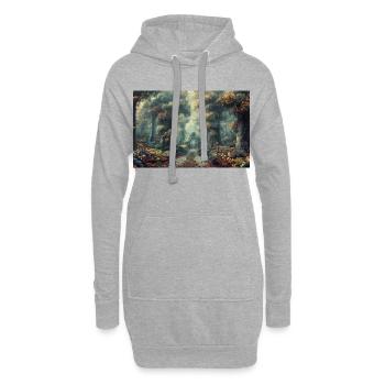 Waldlandschaft Illustration Poster - Hoodie-Kleid - Grau meliert - Vorne