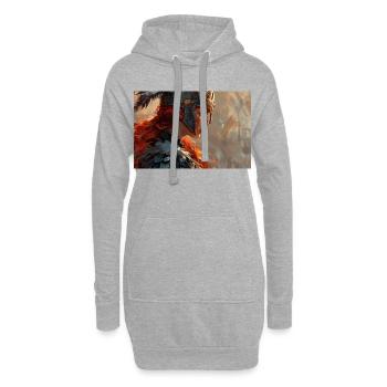 Poster Illustration Kriegerin - Hoodie-Kleid - Grau meliert - Vorne