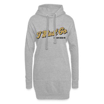 Je dois y aller – Déclaration minimaliste - Sweat-shirt à capuche long Femme - gris chiné - Devant