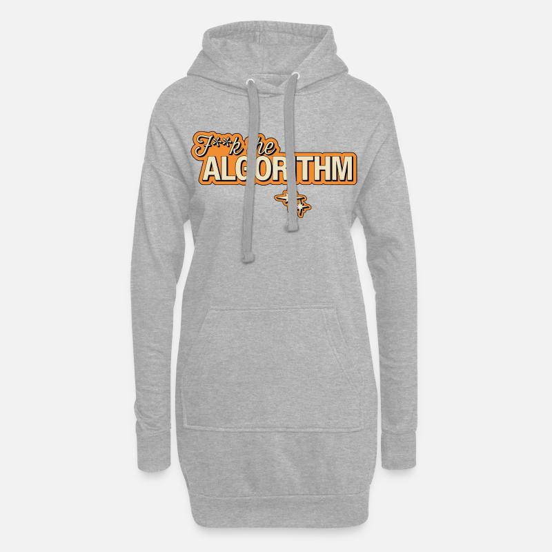 Fk the Algorithm – Digitale Rebellion - Hoodie-Kleid - Grau meliert