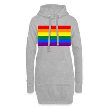 Pride Fahne, LGBTQ - Hoodie-Kleid - Grau meliert - Vorne