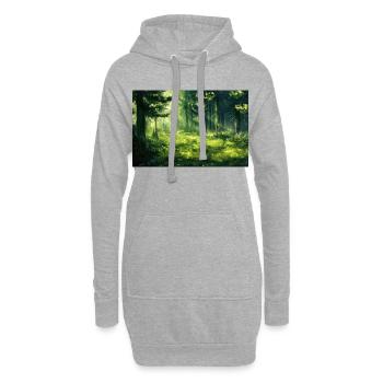 Waldlandschaft Illustration Poster - Hoodie-Kleid - Grau meliert - Vorne