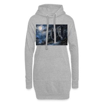Poster Illustration Mittelalterliche Landschaft in Ruinen - Hoodie-Kleid - Grau meliert - Vorne