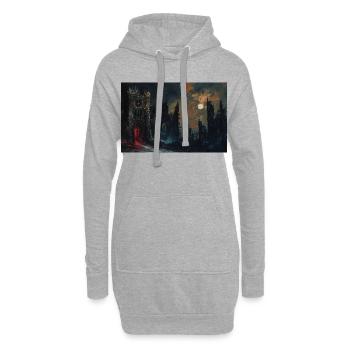 Poster Illustration Mittelalterliche Landschaft in Ruinen - Hoodie-Kleid - Grau meliert - Vorne