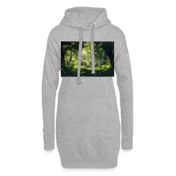 Waldlandschaft Illustration Poster - Hoodie-Kleid - Grau meliert - Vorne
