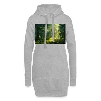 Waldlandschaft Illustration Poster - Hoodie-Kleid - Grau meliert - Vorne