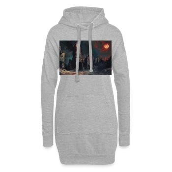 Poster Illustration Mittelalterliche Landschaft in Ruinen - Hoodie-Kleid - Grau meliert - Vorne