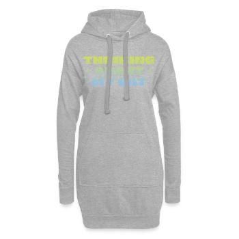 Penser à mon chat - Sweat-shirt à capuche long Femme - gris chiné - Devant