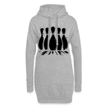Bowling Sports - Sweat-shirt à capuche long Femme - gris chiné - Devant