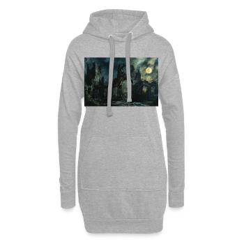 Poster Illustration Mittelalterliche Landschaft in Ruinen - Hoodie-Kleid - Grau meliert - Vorne