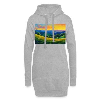 Natur Landschaft Illustration Poster - Hoodie-Kleid - Grau meliert - Vorne