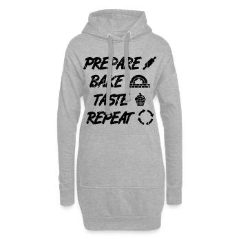 Lustiges Backen Zitat - Hoodie-Kleid - Grau meliert - Vorne