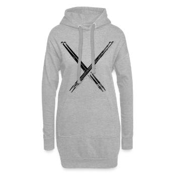 Schlagzeugstöcke Grafik - Hoodie-Kleid - Grau meliert - Vorne