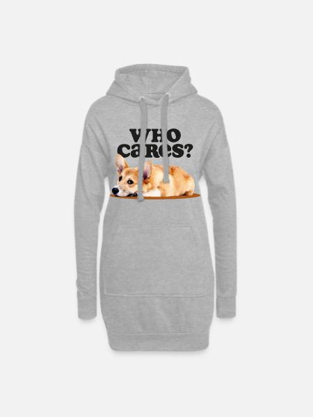 Corgi Apathy Club - Hoodie-Kleid - Grau meliert