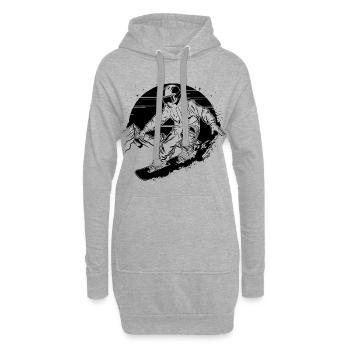 Snowboarder Skizze - Hoodie-Kleid - Grau meliert - Vorne