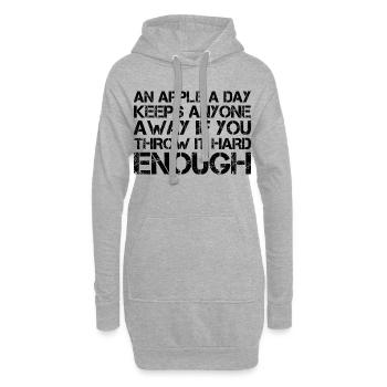 an apple a day keeps anyone away if you throw - Hoodie-Kleid - Grau meliert - Vorne