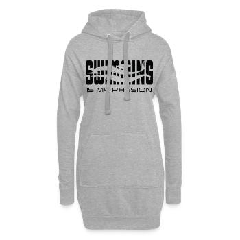 Schwimmen ist meine Leidenschaft - Hoodie-Kleid - Grau meliert - Vorne