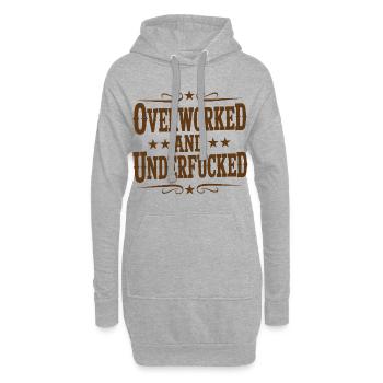 Citation vintage sarcastique surmenée sous-baisée - Sweat-shirt à capuche long Femme - gris chiné - Devant