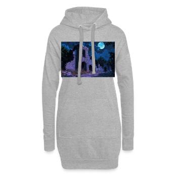 Poster Illustration Mittelalterliche Landschaft in Ruinen - Hoodie-Kleid - Grau meliert - Vorne