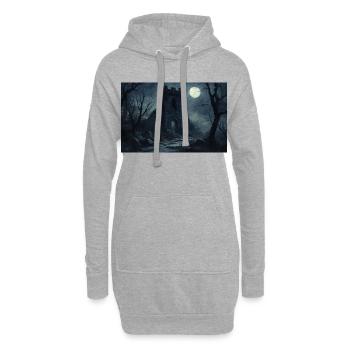 Poster Illustration Mittelalterliche Landschaft in Ruinen - Hoodie-Kleid - Grau meliert - Vorne