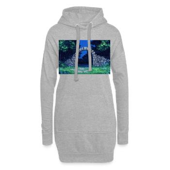 Natur Landschaft Illustration Poster - Hoodie-Kleid - Grau meliert - Vorne
