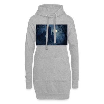 Poster Illustration Mittelalterliche Landschaft in Ruinen - Hoodie-Kleid - Grau meliert - Vorne